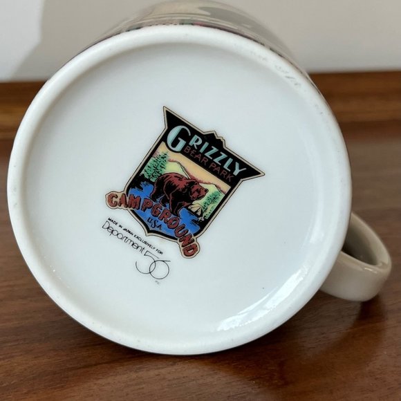 Department 56 Grizzly Bear Campground Tent Mug | Vintage Made in Japan Plaid - Picture 8 of 9